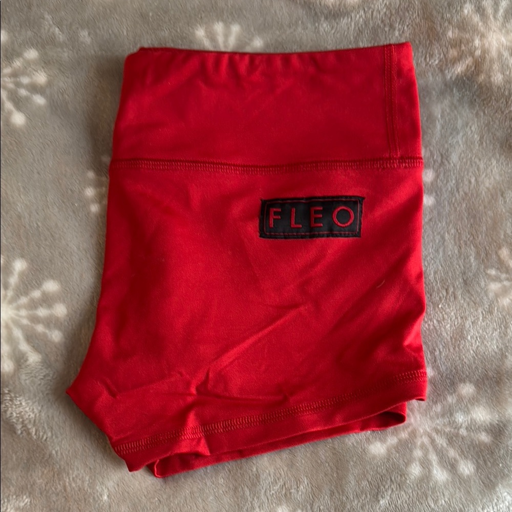 Fleo Red Athletic Shorts with Wide Waistband